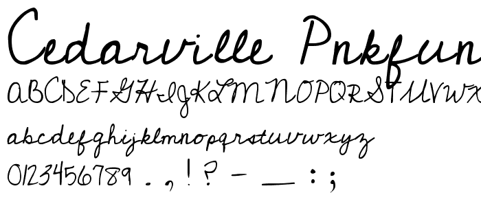 Cedarville Pnkfun1 Cursive font